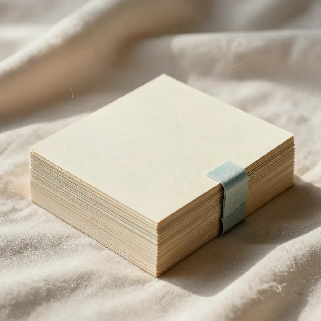 Paper CRO cards and proof strips on soft cloth with a teal accent.